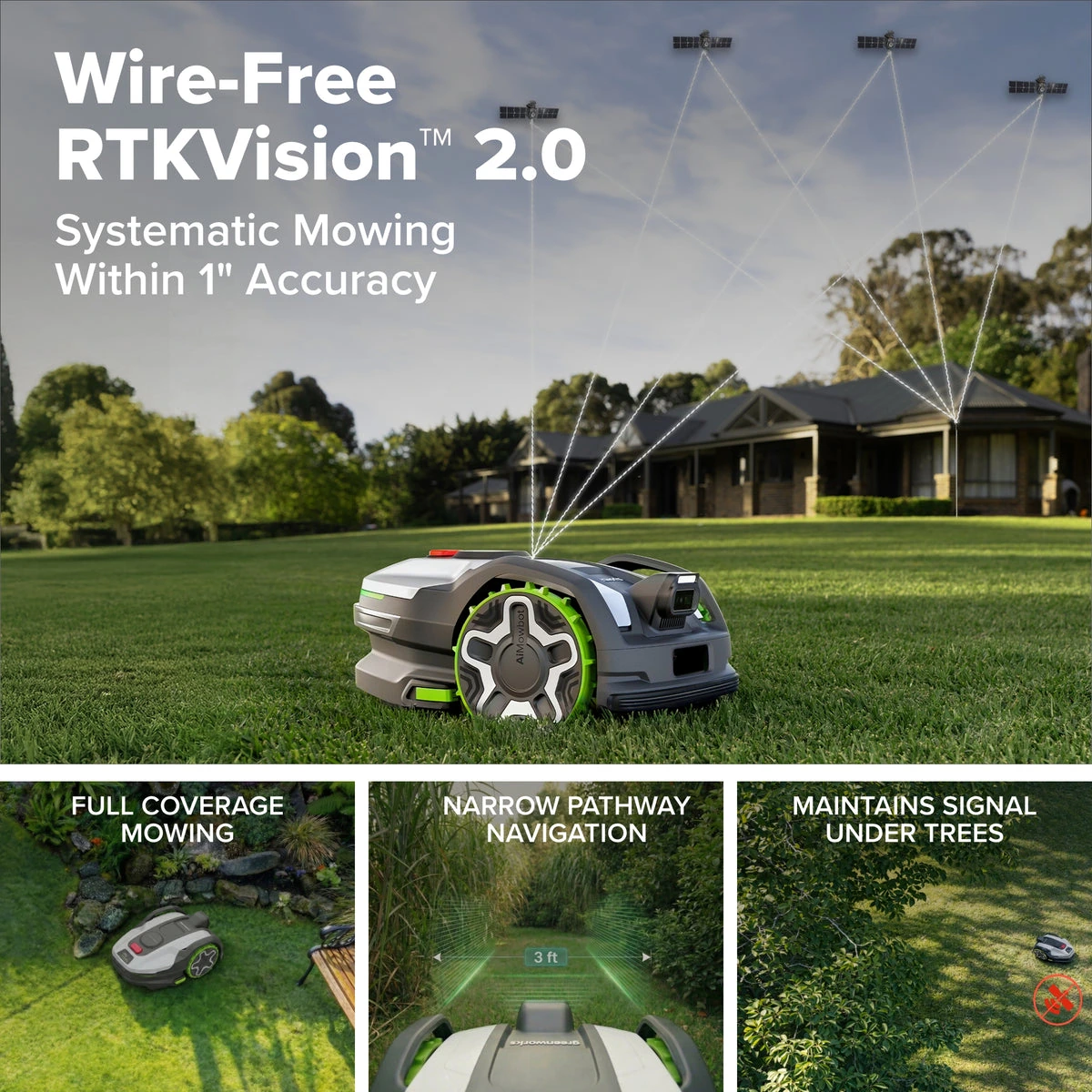 Greenworks AiMowbot C20 Wire-Free RTKVision Robotic Mower — 1/2 Acre - view 6